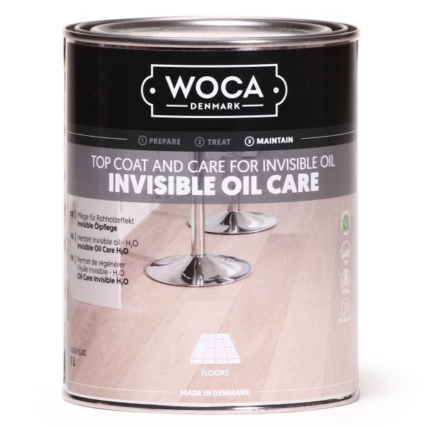 WOCA No1 Invisible Öl Care, Kanister mit 1 Liter, zur Erstbehandlung von Eiche Dielen in Rohholzoptik